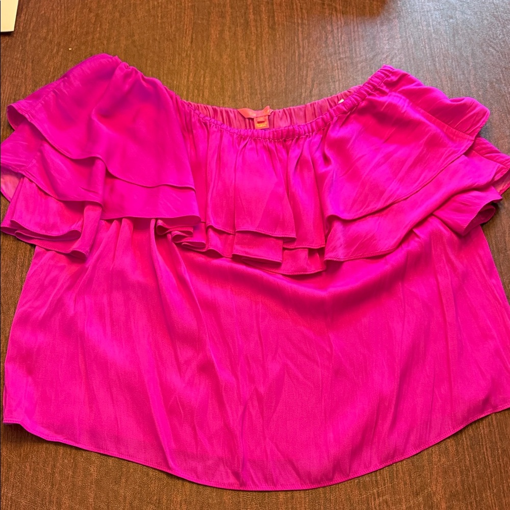 Lilly Pulitzer Fuchsia Ruffle Blouse